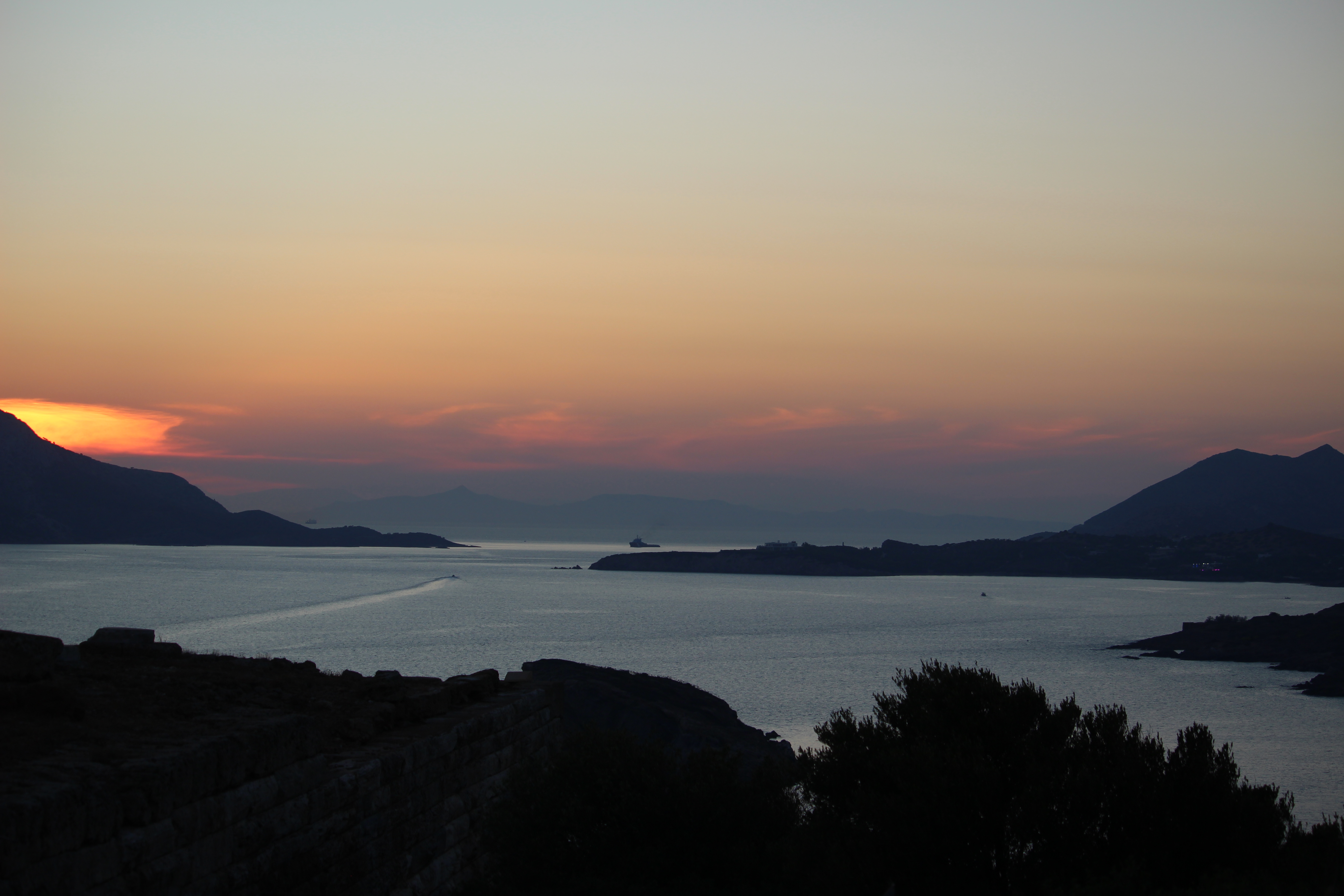 sun setting over the Aegean